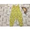 Next 12-18 hó 80-86 cm sárga, színes virágmintás vékony pamut lány playsuit- újszerű, hibátlan