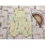 M§S 2 - 3 év 92-98 cm halvány sárga, színes nyuszi mintás pamut lány playsuit újszerű,hibátlan