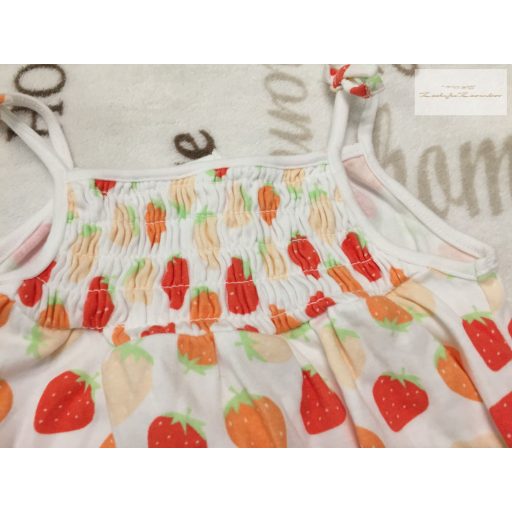 Mini Cuddles 18 -24 hó 86-92 cm eper mintás pamut lány playsuit - újszerű,hibátlan