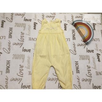   Nutmeg 12 - 18 hó 80 - 86 cm sárga csíkosn kisliba és virágmintás  pamut lány  playsuit -újszerű,hibátlan