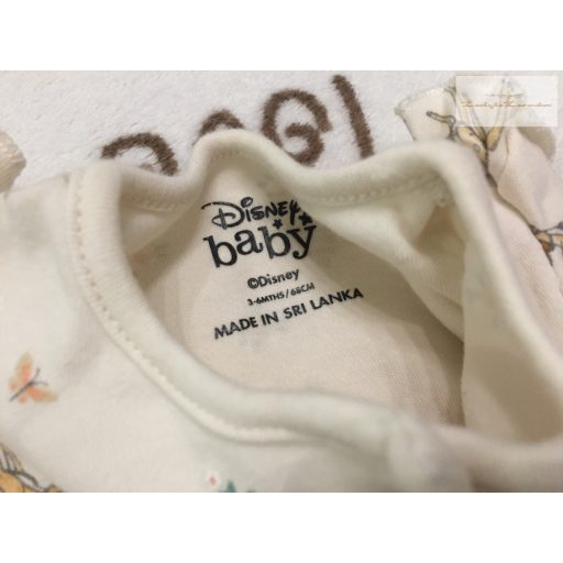 Disney 3-6 hó 62-68 cm  bézs, Bambi mintás pamut lány playsuit-  újszerű,hibátlan