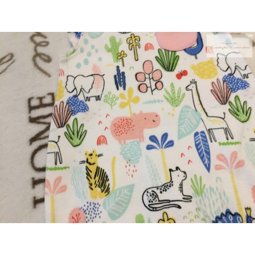 Mini Club small baby 3,4 kg 50-56 cm színes állat mintás pamut lány playsuit/ napozó-új, szettet bontottam