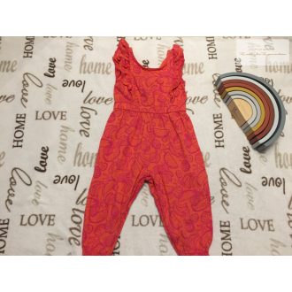   TU 12 - 18  hó 80 - 86 cm gyümölcs mintás - fodros pamut lány playsuit/ jumpsuit - újszerű,hibátlan