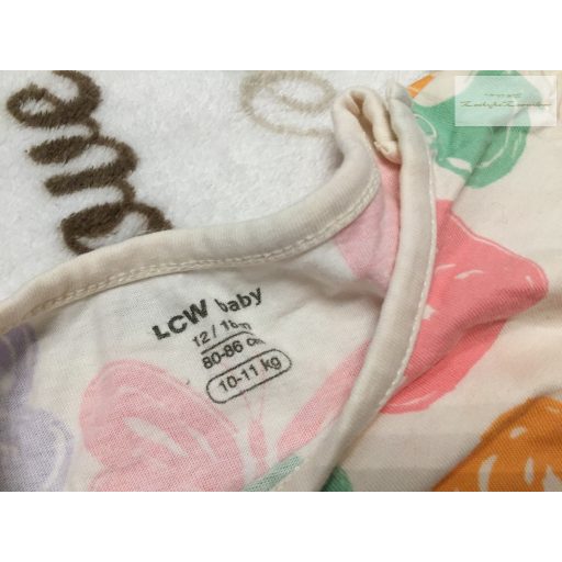 LCW baby 12-18 hó 80-86 cm  színes pillangó és virágmintás vékony pamut lány playsuit újszerű,hibátlan