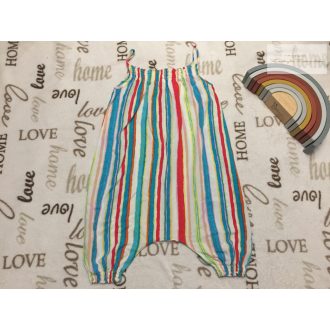   Nutmeg 2 -3 év 92 -98  cm színes  csíkos pántos pamut lány rövid playsuit - újszerű,hibátlan