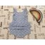 Fred§Flo 12 - 18  hó 86 cm világoskék, fodros - virágmintás puha duplagéz lány playsuit/ napozó-új, szettet bontottam