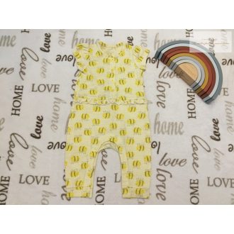   Matalan 3-6 hó 62-68 cm  sárga csíkos, méhecske mintás vékony pamut lány playsuit -- -új, szettet bontottam