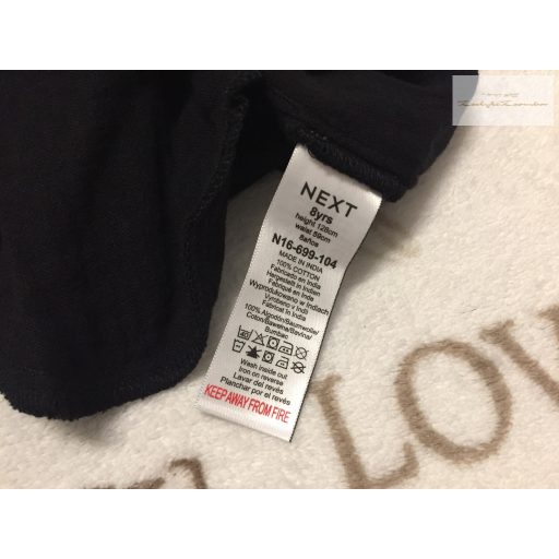 Next 8 év 128 cm  fekete pamut lány rövid playsuit zsebes- újszerű,hibátlan