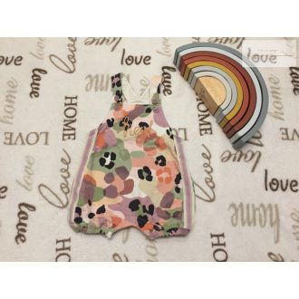  Next up to 1 month 4, 5 kg   színes mintás pamut lány playsuit/ kantáros rövidnadrág-újszerű,hibátlan