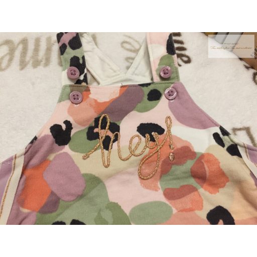 Next up to 1 month 4, 5 kg   színes mintás pamut lány playsuit/ kantáros rövidnadrág-újszerű,hibátlan