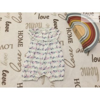   Next újszülött 3,4 kg 50-56 cm színes apró virágmintás pamut lány playsuit/ napozó - újszerű,hibátlan