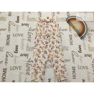   Primark 18- 24 hó 92 cmfehér, színes virágmintás vékony pamut  lány playsuit/ jumpsuit-- újszerű,hibátlan