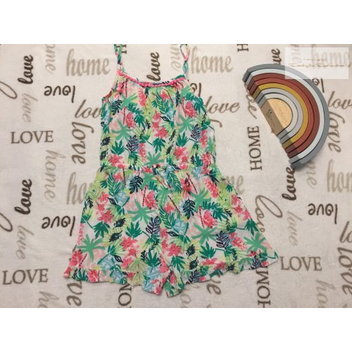 Matalan 9 év 134 cm színes virágmintás vékony pamut lány playsuit-újszerű,hibátlan
