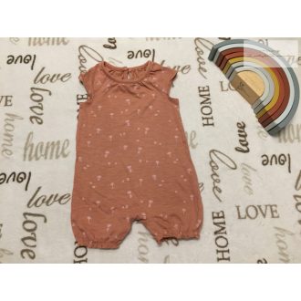   George 6-9 hó 68-74 cm tégla színű apró virágmintás pamut lány playsuit/ napozó  -  újszerű, hibátlan