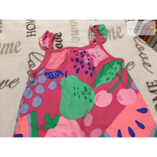 Fred§Flo 18 - 24 hó 92 cm  színes gyümölcs mintás pamut lány playsuit - új, szettet bontottam