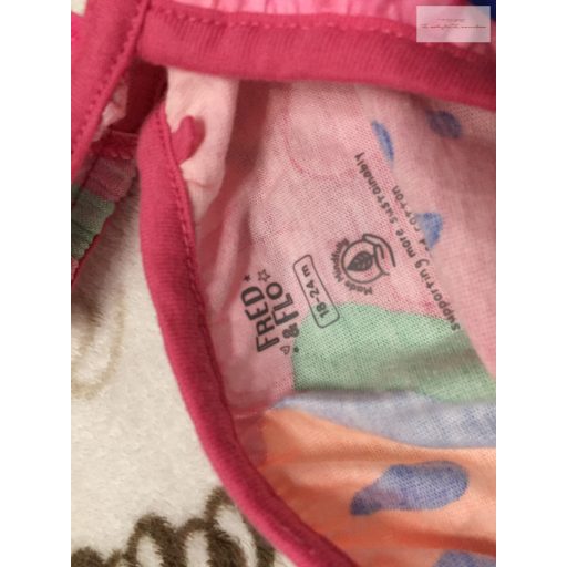 Fred§Flo 18 - 24 hó 92 cm  színes gyümölcs mintás pamut lány playsuit - új, szettet bontottam