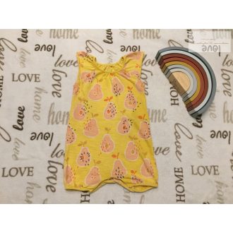   Next 12 - 18 hó 86 cm sárga, körte mintás pamut lány playsuit -újszerű,hibátlan