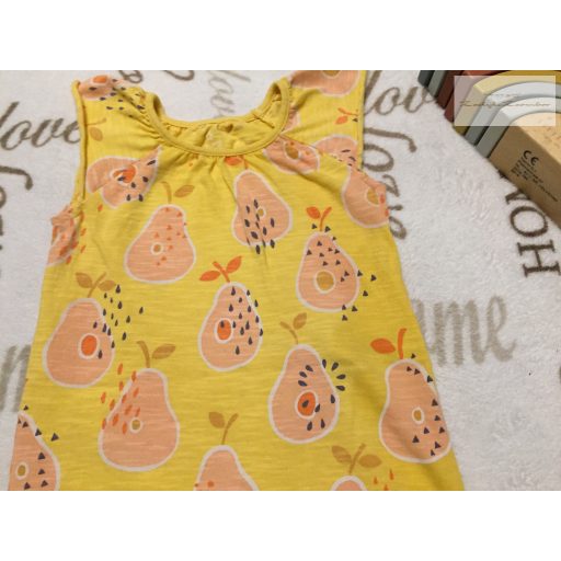 Next 12 - 18 hó 86 cm sárga, körte mintás pamut lány playsuit -újszerű,hibátlan