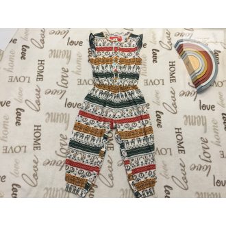   TU 2- 3 év 92 -98 cm zebra-oroszlán- tigris  mintás  pamut lány playsuit újszerű,hibátlan
