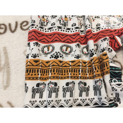 TU 2- 3 év 92 -98 cm zebra-oroszlán- tigris  mintás  pamut lány playsuit újszerű,hibátlan