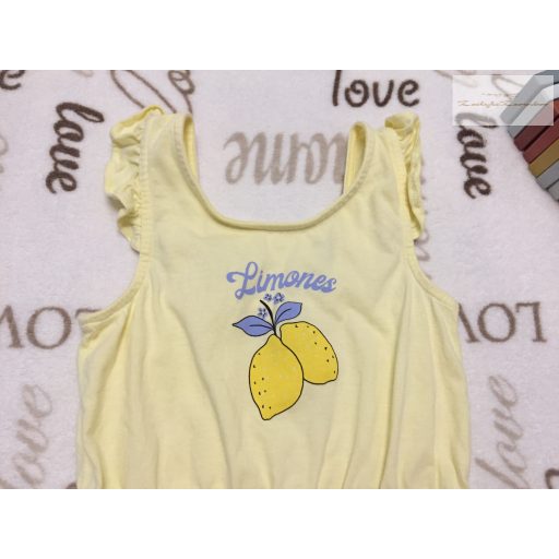 Primark 3-4 év 104 cm sárga, citrom mintás  pamut lány rövid playsuit újszerű,hibátlan