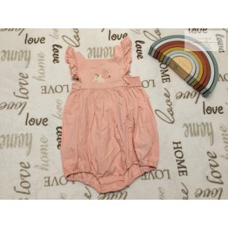  M§S 2 - 3 év 92-98 cm rózsaszín fodros- elefánt mintás lány playsuit- új, csak lecímkézve-átnőtt