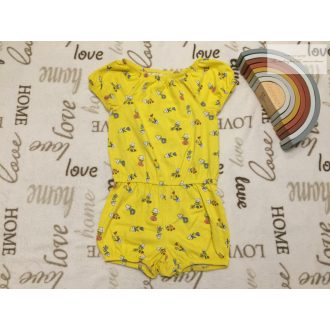   GAP 4 év 104 cm sárga, virágmintás vékony pamut lány playsuit - újszerű,hibátlan