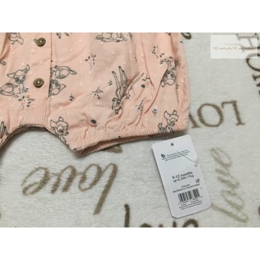 Disney at George 9 - 12 hó  74-80 cm rózsaszín, Bambi mintás vékony nyári lány playsuit/ napozó -új, címkés