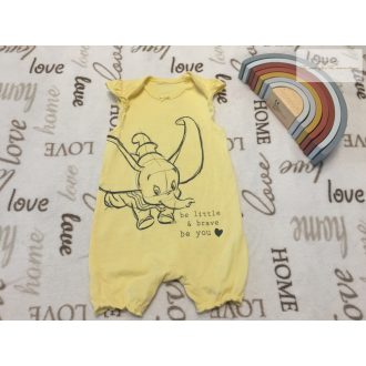   Disney 9-12 hó 80 cm 11 kg sárga, fodros, Dumbo mintás pamut lány playsuit/ napozó-újszerű,hibátlan