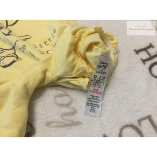 Disney 9-12 hó 80 cm 11 kg sárga, fodros, Dumbo mintás pamut lány playsuit/ napozó-újszerű,hibátlan