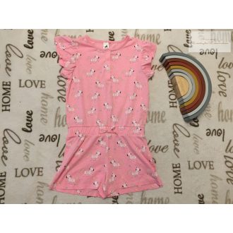   Palomino 6-7 év 122 cm rózsaszín, színes zebra mintás vékony pamut lány playsuit - újszerű,hibátlan