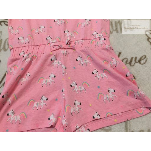 Palomino 6-7 év 122 cm rózsaszín, színes zebra mintás vékony pamut lány playsuit - újszerű,hibátlan