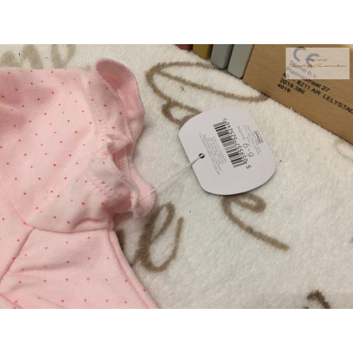 Little Nutmeg 6-9 hó 68-74 cm rózsaszín, nyuszi - virágmintás pamut lány playsuit/ rugdalózó- új, címkés