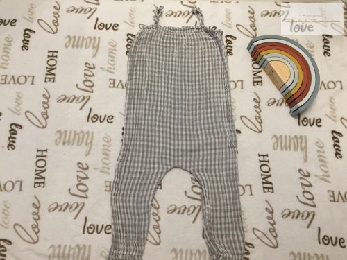 Mothercare 2- 3 év 92-98 cm szürke csíkos nagyon puha duplagéz  lány playsuit - új, csak átmosva