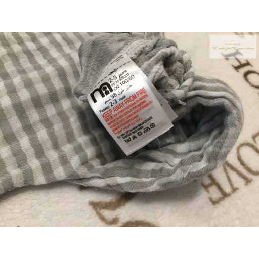 Mothercare 2- 3 év 92-98 cm szürke csíkos nagyon puha duplagéz  lány playsuit - új, csak átmosva