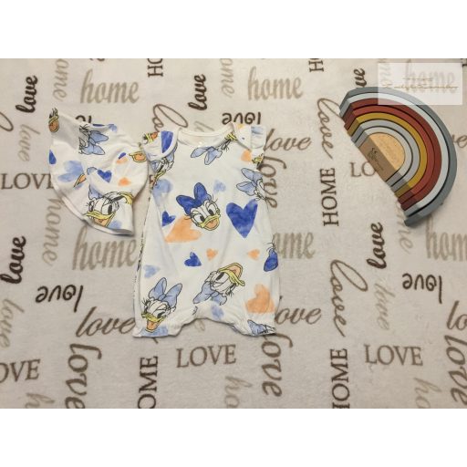 Disney at George újszülöttre való 4,1 kg Daisy mintás pamut lány playsuit nyári kalappal - új, csak lecímkézve