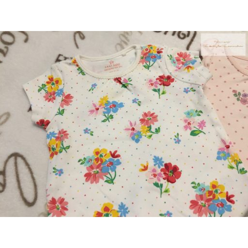 Next up to 3 month 6 kg  virágmintás pamut lány playsuit/ napozó szett 3 db - újszerű,hibátlan