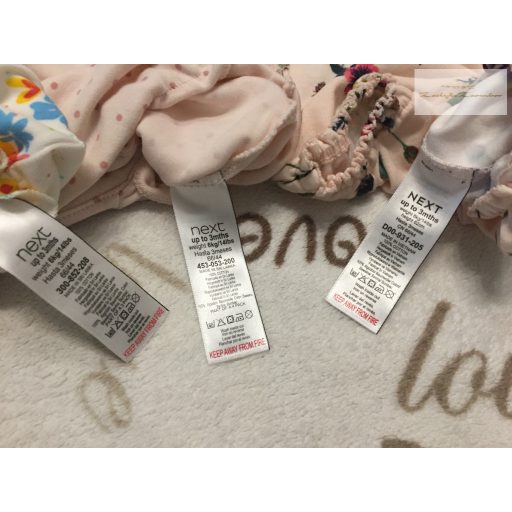 Next up to 3 month 6 kg  virágmintás pamut lány playsuit/ napozó szett 3 db - újszerű,hibátlan
