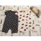 George 6 -9 hó 9,5 kg pöttyös - katica mintás vékony pamut lány playsuit szett - új, címkés