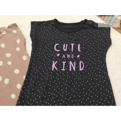George 12  - 18 hó 86 cm bézs-szürke pöttyös pamut lány  playsuit- újszerű,hibátlan