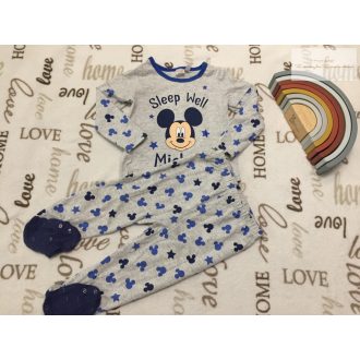   Disney 12-18 hó 80- 86  cm Mickey mintás vékony pamut  fiú pizsama szett- újszerű,hibátlan