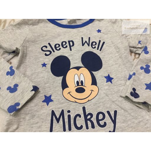 Disney 12-18 hó 80- 86  cm Mickey mintás vékony pamut  fiú pizsama szett- újszerű,hibátlan