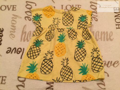 Next up to 3 month 6 kg   sárga, ananász mintás pamut lány ruha - újszerű,hibátlan