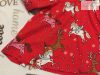 Tu 3 év 98 cm piros, unikornis-rénszarvas mintás pamut lány ruha- újszerű,hibátlan - karácsonyi