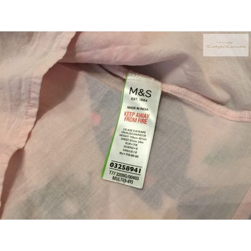 M§S 5-6 év 116 cm  színes dzsungel-tukán mintás alsószoknyás-pántos lány ruha- újszerű,hibátlan