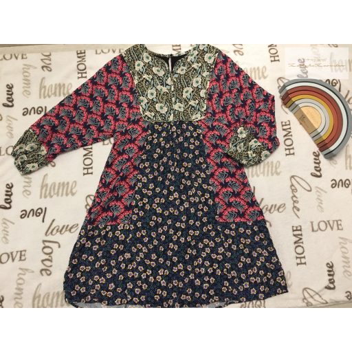 Zara 11-12 év 152 cm színes virágmintás vékony pamut lány ruha - újszerű,hibátlan