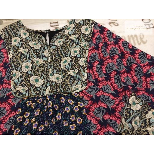 Zara 11-12 év 152 cm színes virágmintás vékony pamut lány ruha - újszerű,hibátlan
