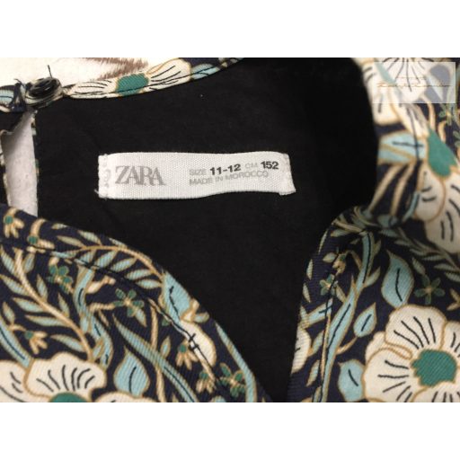 Zara 11-12 év 152 cm színes virágmintás vékony pamut lány ruha - újszerű,hibátlan