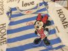 Minnie  12-18 hó 80-86 cm kék - szürke csíkos Minnie mintás pamut lány ruha - újszerű,hibátlan