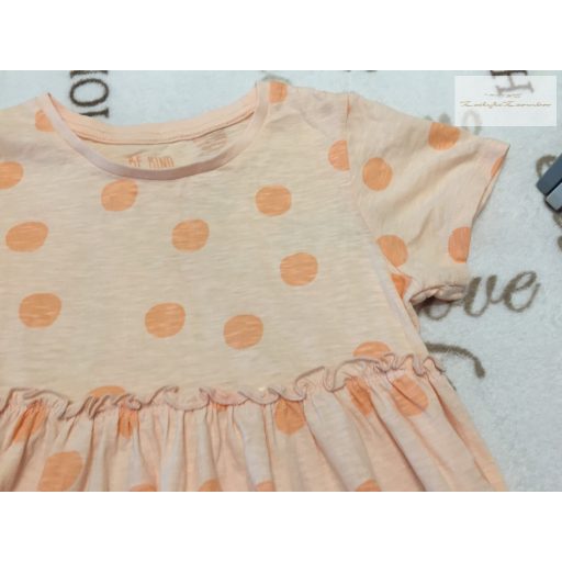 Matalan 5-6 év 110-116 cm barackvirág színű, pöttyös vékony pamut lány ruha- újszerű,hibátlan